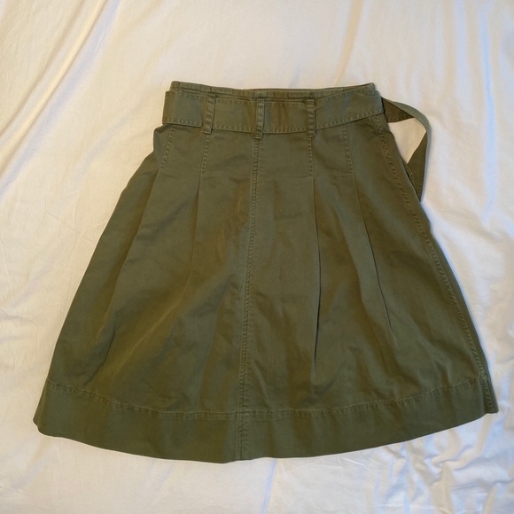 JCrew Khaki Midi Skirt Double Buttons With Belt - Picture 2 of 4